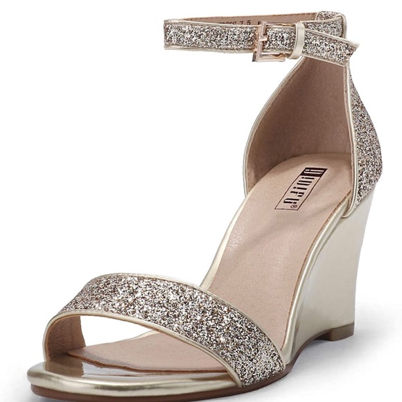 🎉HP🎉 IDIFU Women’s Wedge Heels Sandals 3” Ankle Strap Open Toe Evening Shoe - Picture 3 of 6